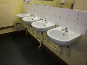 The sinks in the boys' toilets where the taps didn't work properly